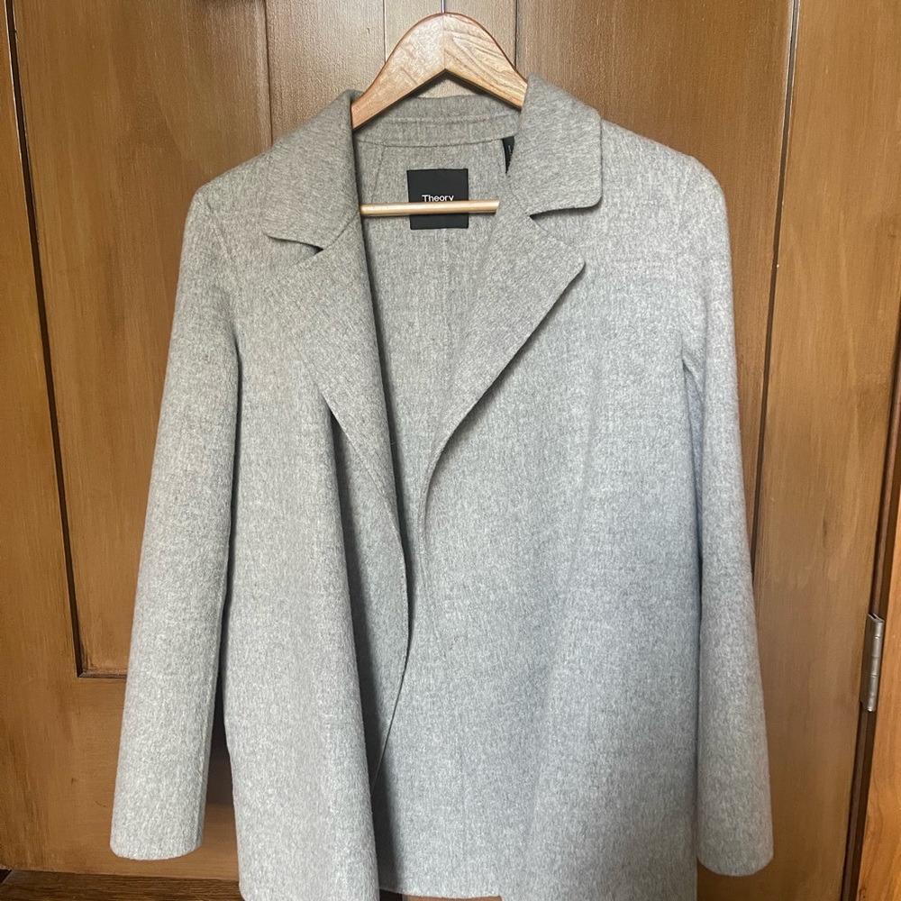 Open Front Coat In Double-Face Wool-Cashmere - image 5